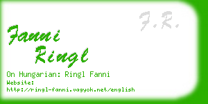 fanni ringl business card